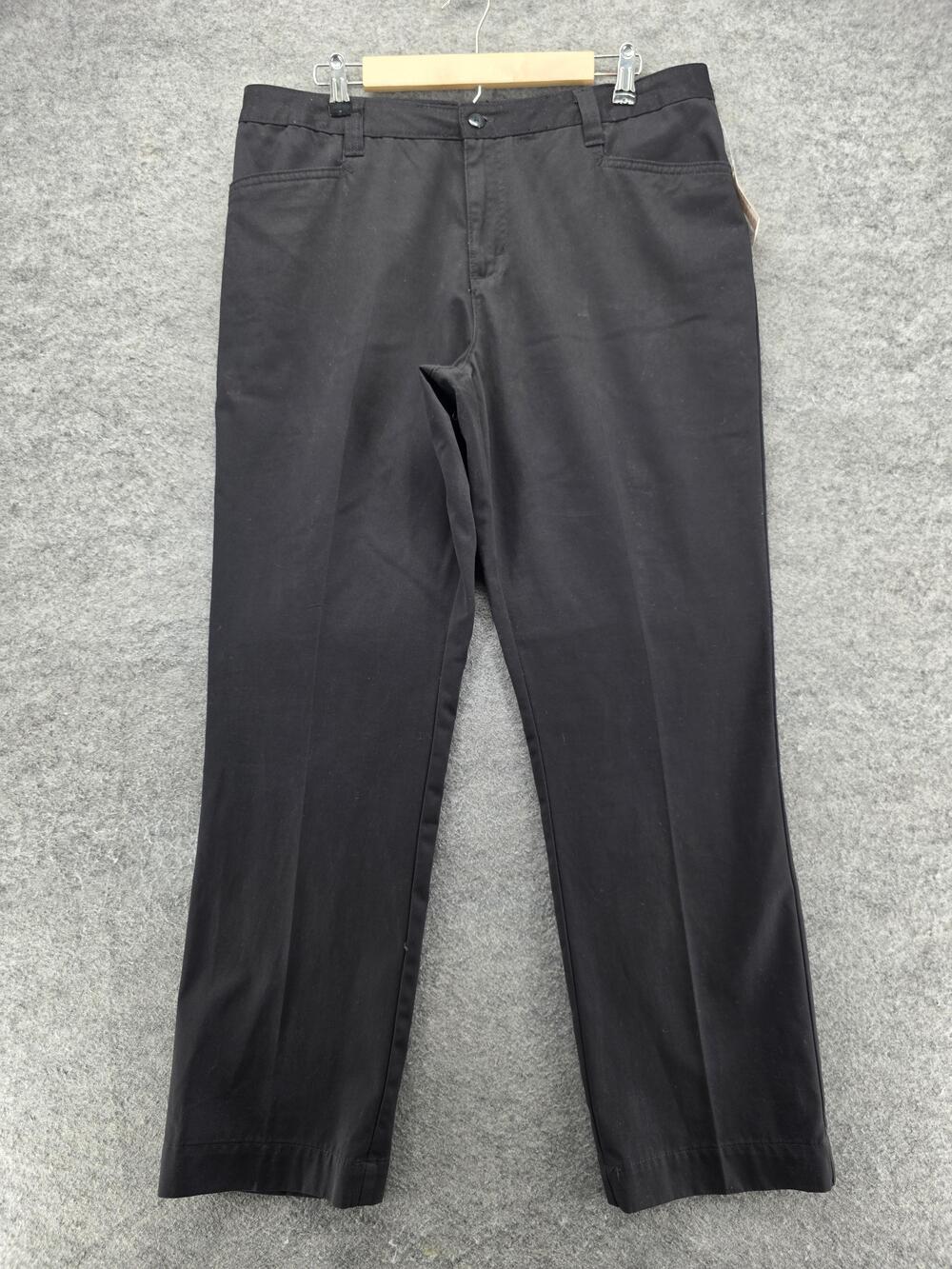Dressbarn Pants Womens 16 Black Cotton Average Fit Straight Leg Casual Dress